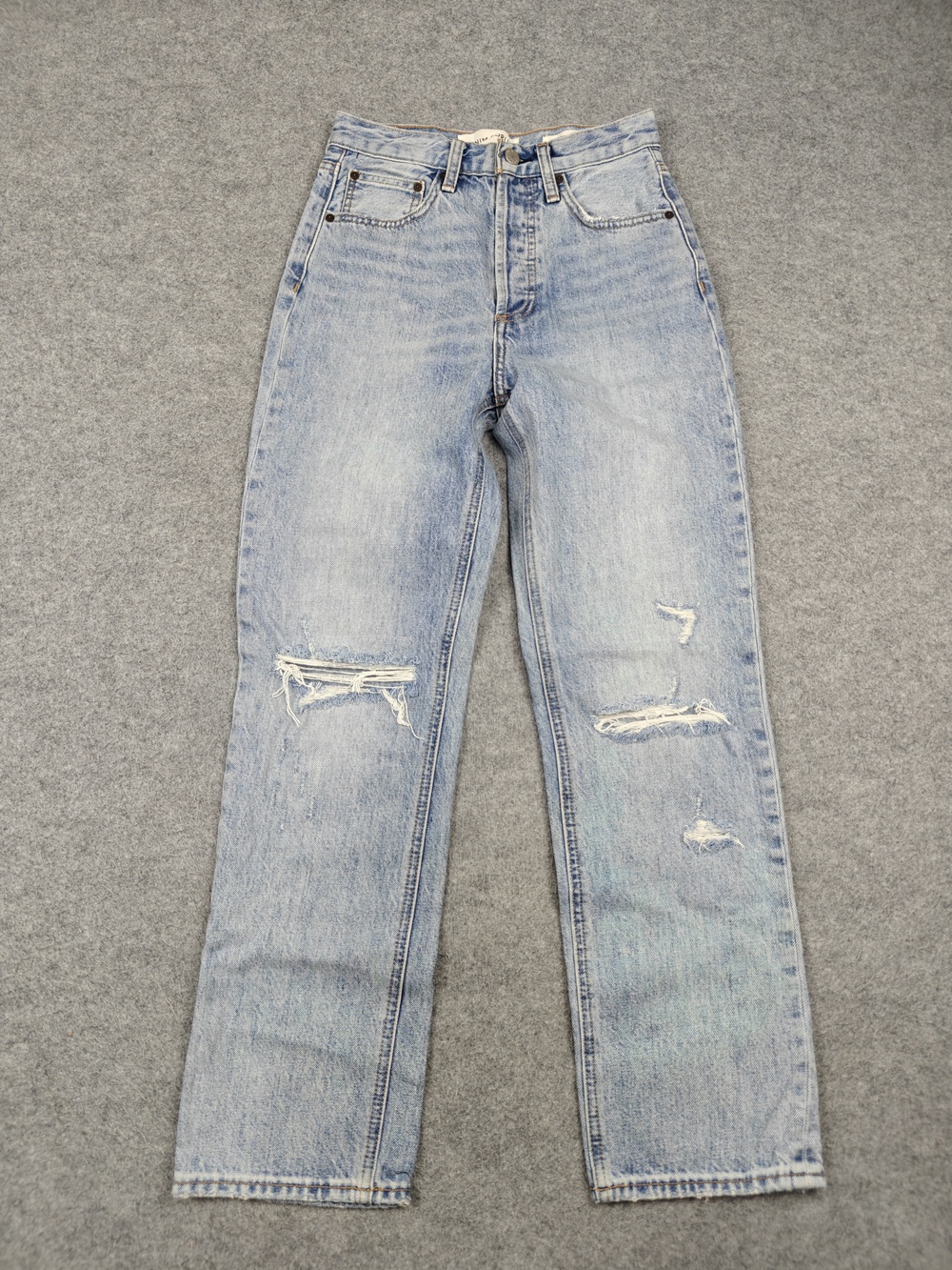 Denim Forum Jeans Womens 24x29 Light Wash Joni High Rise Loose Button Fly
